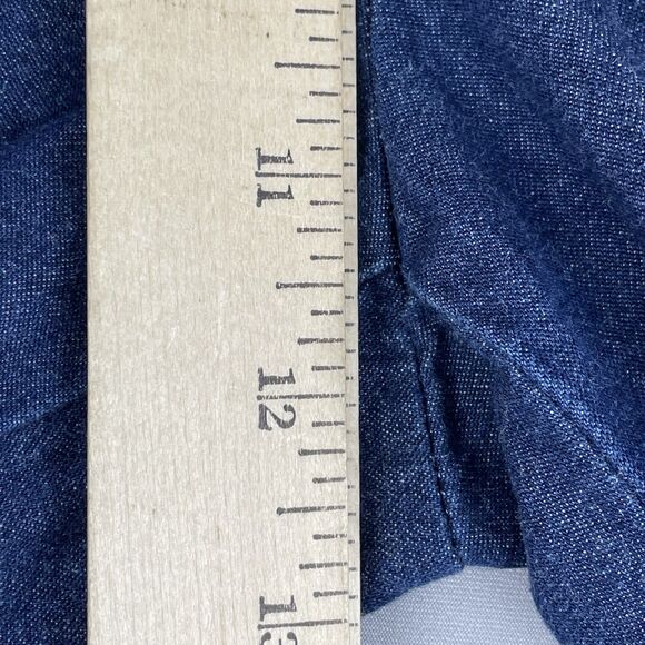 Uniqlo Denim Pleated Dress Pants Women’s Size 0 Dark Blue Cotton Trousers Casual - Picture 12 of 16